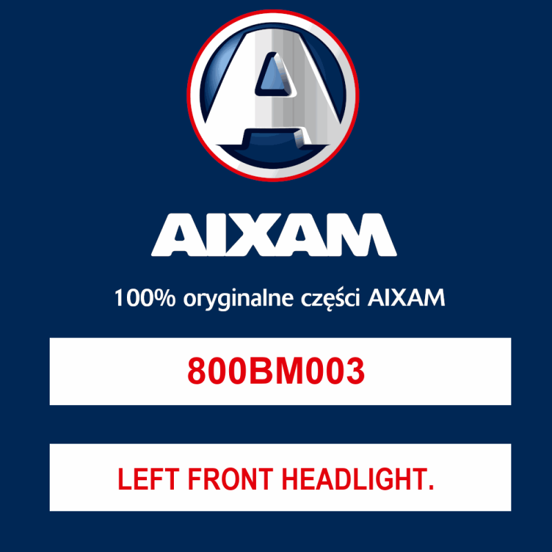 Przedni reflektor lewy Black Aixam