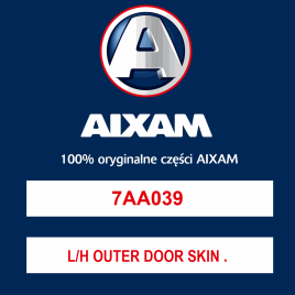 L/H OUTER DOOR SKIN PANEL